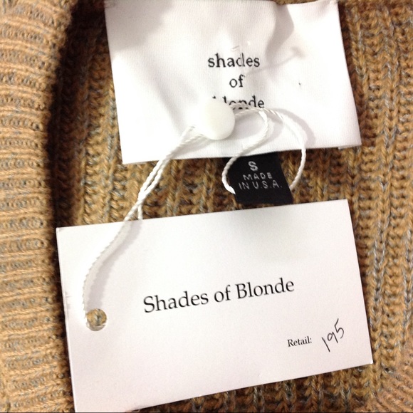 $195 New Shades of Blonde Sweater Size S Tan - Picture 3 of 4